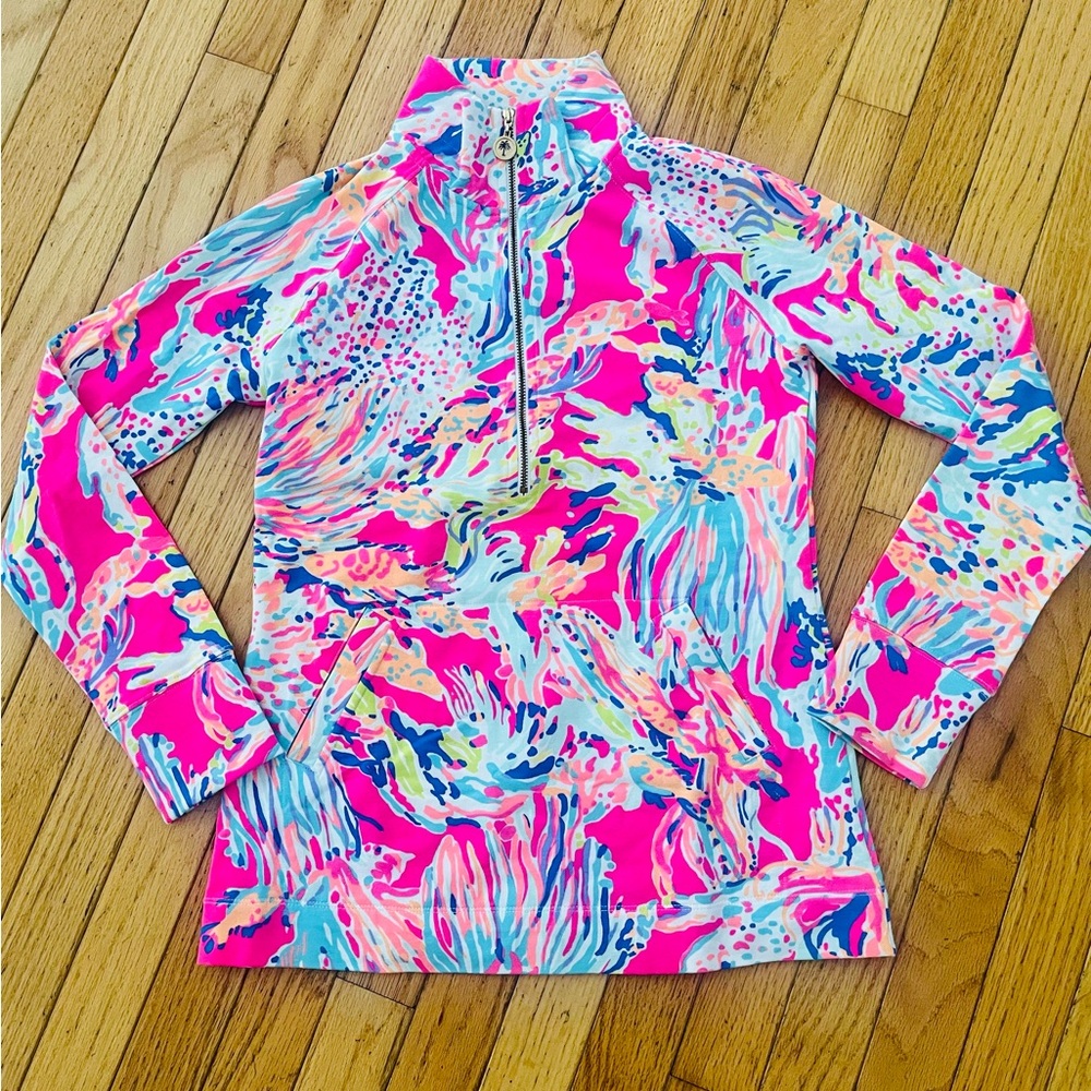 Lilly Pulitzer Vibrant Multicolor Long Sleeve 1/4 zip Top